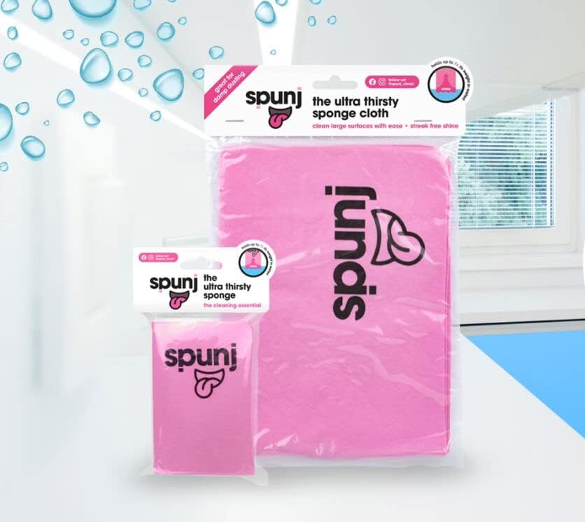 Spunj - The Ultra Thirsty Sponge and Cloth - Super Absorbent - Kitchen Dishes Washing Up Sponge - Ultra Absorbent Cleaning Cloth - Multipack